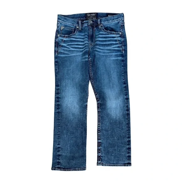 Salvage Supply Co Mens Mayhem Root Regular Fit Jeans Blue Denim Size 33 (34x29) - Picture 4 of 9
